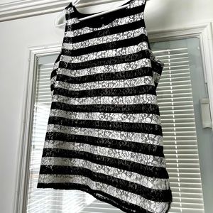 Black and White Floral Tank